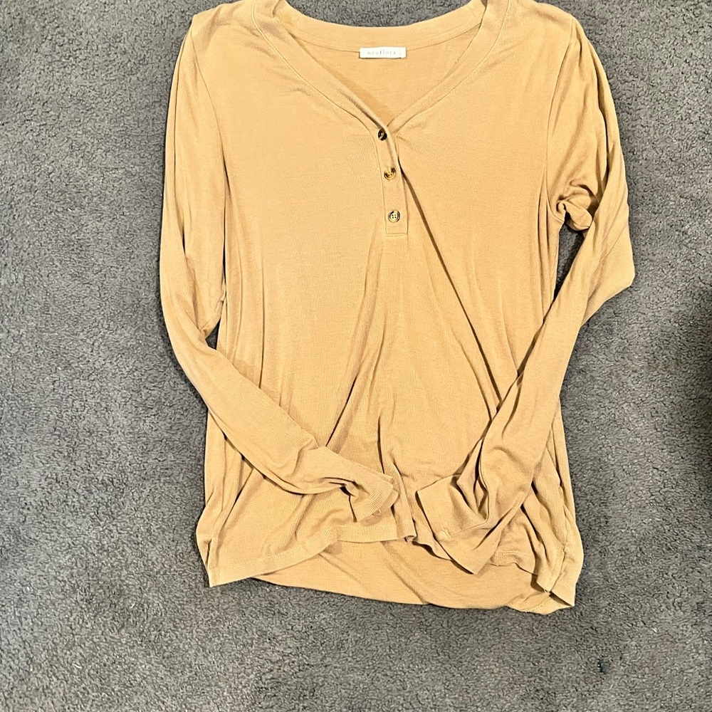 Women's Tan Long Sleeve Top